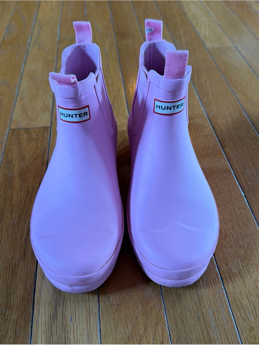 Hunter Pastel Pink Chelsea Rubber Rain All Weather Boots US Girls Sz 4 UK Sz 2